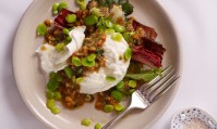 Salad of Buffalo Mozzarella and broad beans with walnut salsa