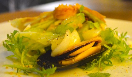 Seafood Salad with Sardinian Flatbread